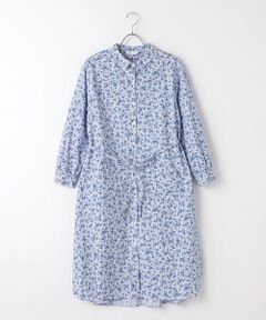 TABASA / タバサ ロング・マキシ丈ワンピース | 先染めストライプ花柄プリントワンピース