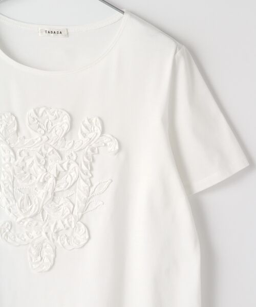 TABASA / タバサ カットソー | コットン天竺コード＆テープ刺繍Tシャツ | 詳細3