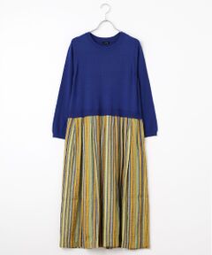 TABASA / タバサ ロング・マキシ丈ワンピース | マルチボーダージャガードワンピース