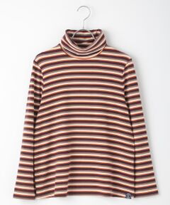 TABASA / タバサ Tシャツ | ストレッチスェードマルチボーダーモックネックTシャツ