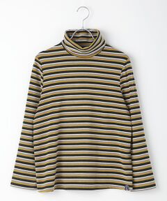 TABASA / タバサ Tシャツ | ストレッチスェードマルチボーダーモックネックTシャツ