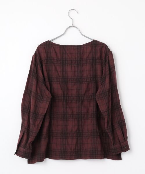TABASA / タバサ シャツ・ブラウス | 綿ウールシュリンクチェックブラウス | 詳細1