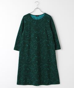 TABASA / タバサ ロング・マキシ丈ワンピース | C/W接結フラワーポケットジャガード長袖ワンピース