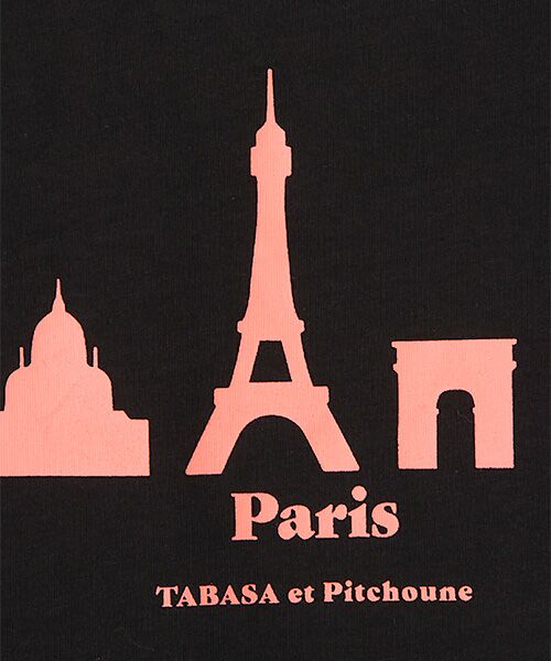 TABASA / タバサ Tシャツ | コットン天竺シルエットパリプリントTシャツ | 詳細1