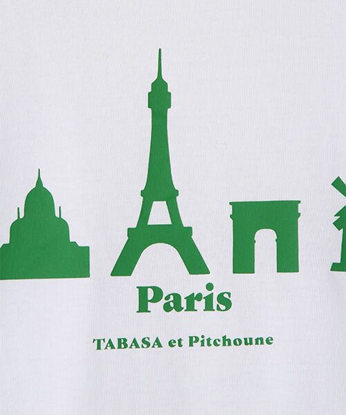 TABASA / タバサ Tシャツ | コットン天竺シルエットパリプリントTシャツ | 詳細2