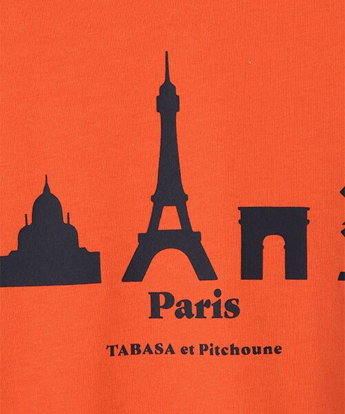 TABASA / タバサ Tシャツ | コットン天竺シルエットパリプリントTシャツ | 詳細3