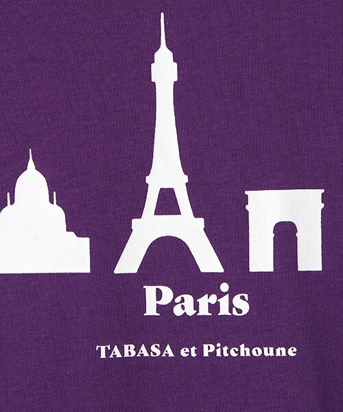 TABASA / タバサ Tシャツ | コットン天竺シルエットパリプリントTシャツ | 詳細7
