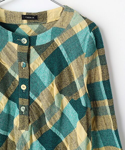 TABASA / タバサ チュニック | C/Wチェック長袖チュニック | 詳細2