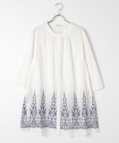 TABASA / タバサ チュニック | ローン×レースフラワー刺繍チュニック