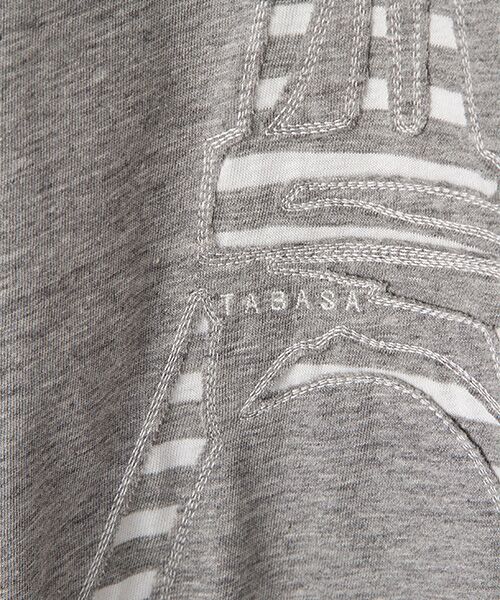 TABASA / タバサ チュニック | コットン天竺×ボーダーエッフェル塔刺繍チュニック | 詳細2