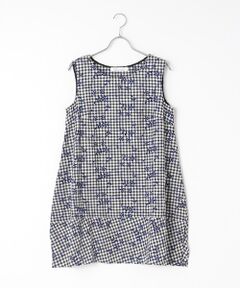 TABASA / タバサ チュニック | ギンガム×カットワーク刺繍チュニック