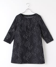 TABASA / タバサ チュニック | ストレッチデニム×ニードル刺繍チュニック