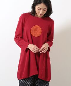 梨地×原毛刺繍チュニック