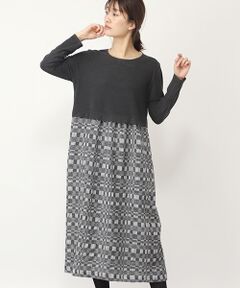 TABASA / タバサ ロング・マキシ丈ワンピース | ブロック風チェックワンピース