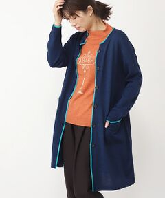 TABASA / タバサ カーディガン・ボレロ | バイカラートリムロングカーディガン