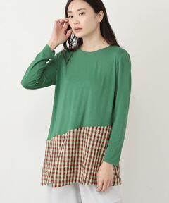 TABASA / タバサ チュニック | シャーリングギンガムチュニック