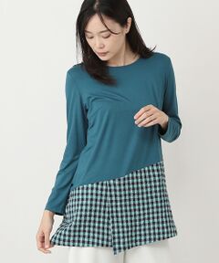 TABASA / タバサ チュニック | シャーリングギンガムチュニック