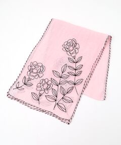 TABASA / タバサ マフラー・ショール・スヌード・ストール | ☆線描きフラワーアップリケストール