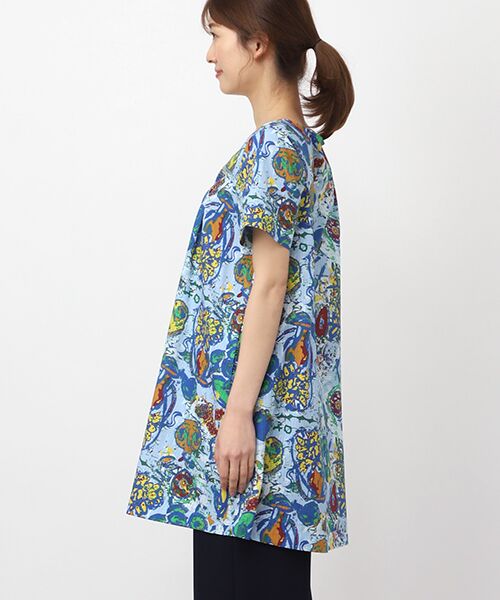 TABASA / タバサ チュニック | ドビー×フラワープリントチュニック | 詳細5