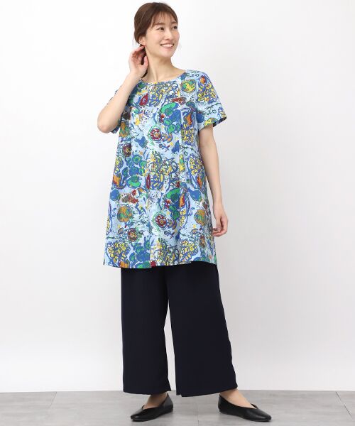 TABASA / タバサ チュニック | ドビー×フラワープリントチュニック | 詳細7