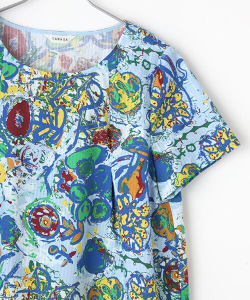 TABASA / タバサ チュニック | ドビー×フラワープリントチュニック | 詳細2