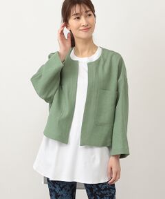 TABASA / タバサ ノーカラージャケット | リネンキャンバスジャケット