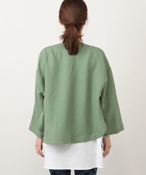 TABASA / タバサ ノーカラージャケット | リネンキャンバスジャケット | 詳細7