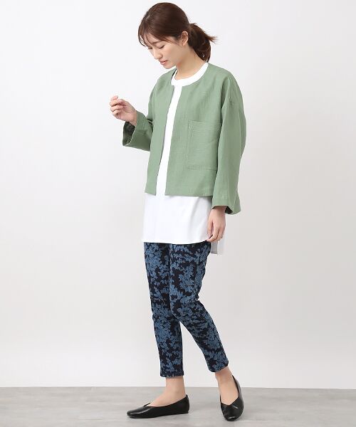 TABASA / タバサ ノーカラージャケット | リネンキャンバスジャケット | 詳細8