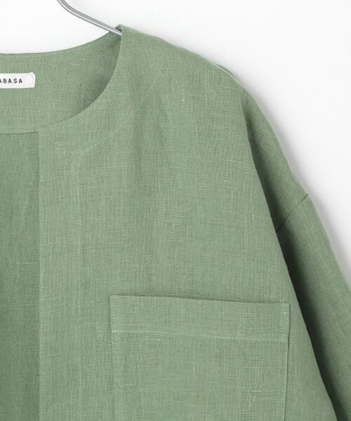 TABASA / タバサ ノーカラージャケット | リネンキャンバスジャケット | 詳細3
