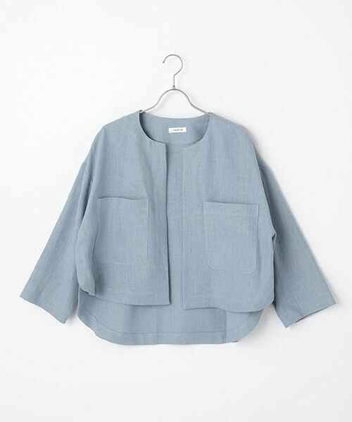 TABASA / タバサ ノーカラージャケット | リネンキャンバスジャケット | 詳細11