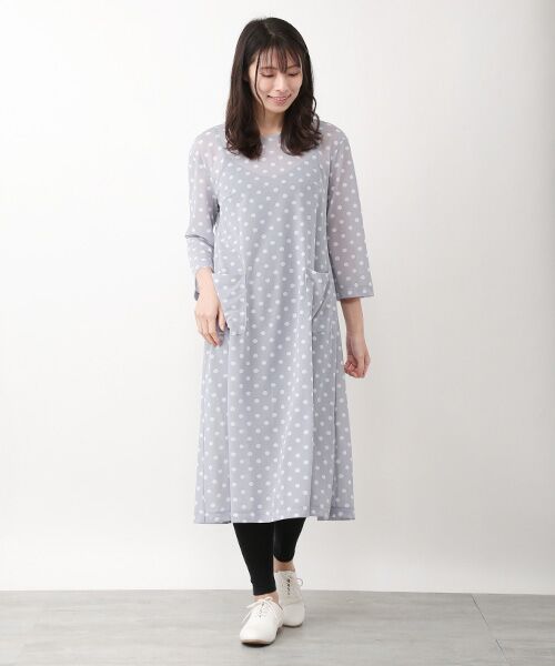 TABASA / タバサ ロング・マキシ丈ワンピース | シアー天竺ドットプリントワンピース | 詳細6