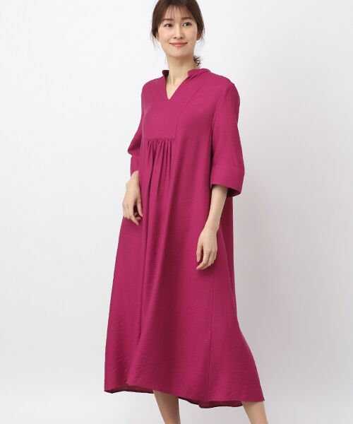 TABASA / タバサ ロング・マキシ丈ワンピース | ドビーリネンワンピース（パープル）