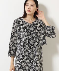 TABASA / タバサ ノーカラージャケット | フラワーカットワーク刺繍ジャケット