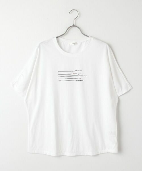 TABASA / タバサ Tシャツ | ペンシルメッセージプリントTシャツ | 詳細3