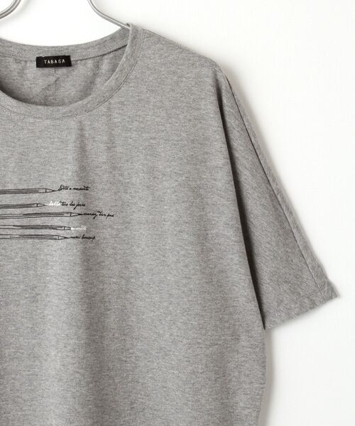 TABASA / タバサ Tシャツ | ペンシルメッセージプリントTシャツ | 詳細5
