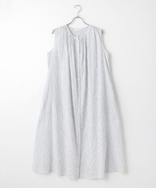 TABASA / タバサ ロング・マキシ丈ワンピース | シャーリングストライプワンピース | 詳細3
