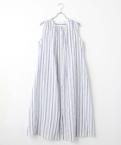 TABASA / タバサ ロング・マキシ丈ワンピース | シャーリングストライプワンピース | 詳細6