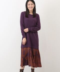 ❤　タバサ　ＴＡＢＡＳＡ ❤　未使用　ブルーの素敵なワンピース セール】 切替ボーダーワンピース （ロング・マキシ丈ワンピース