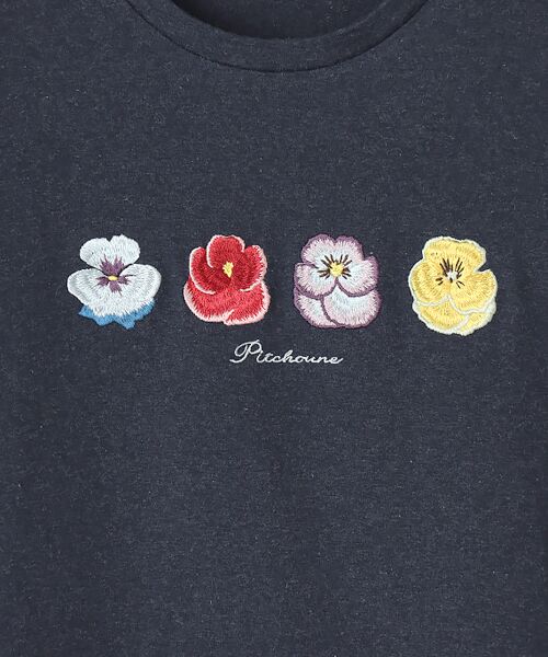 TABASA / タバサ Tシャツ | Re PAPAS PROJECT パンジー刺繍Tシャツ | 詳細5