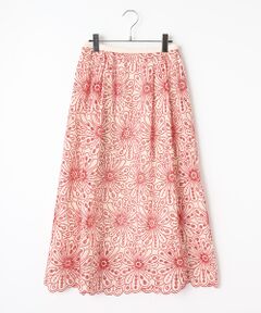 TABASA / タバサ ロング・マキシ丈スカート | フラワーカットワーク刺繍スカート