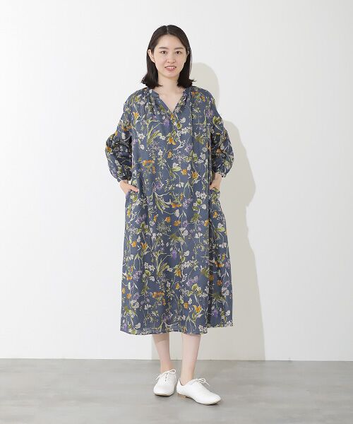 TABASA / タバサ ロング・マキシ丈ワンピース | リネンフラワープリントワンピース | 詳細12