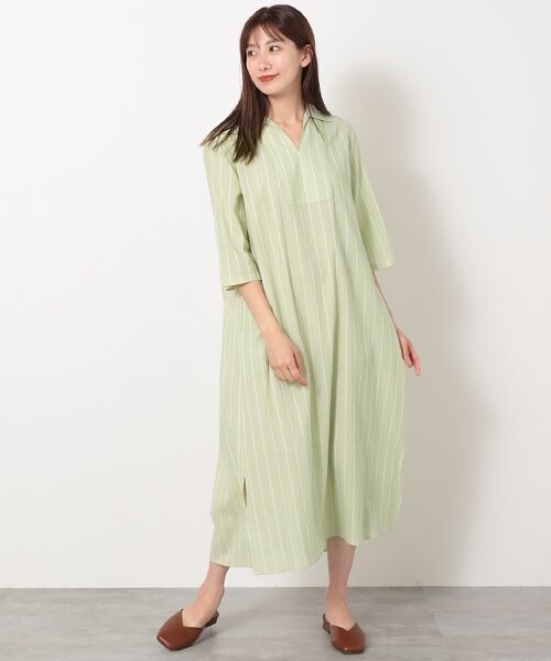 TABASA / タバサ ロング・マキシ丈ワンピース | ボイルドビーストライプワンピース | 詳細8