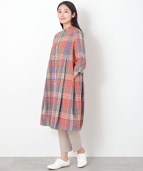 TABASA / タバサ ロング・マキシ丈ワンピース | マドラス風チェックワンピース | 詳細8