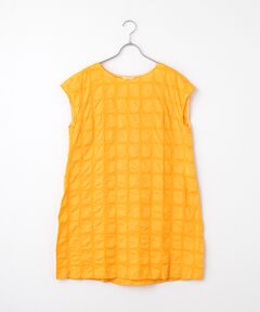 TABASA / タバサ チュニック | ブロックチェック塩縮プリントチュニック