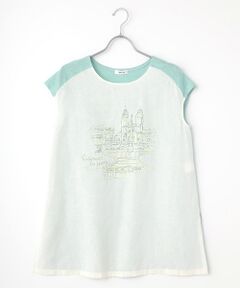 リネン天竺×メッセージプリントTシャツ