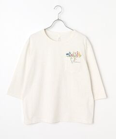 Re PAPAS PROJECT フラワー刺繍 Tシャツ