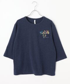 Re PAPAS PROJECT フラワー刺繍 Tシャツ