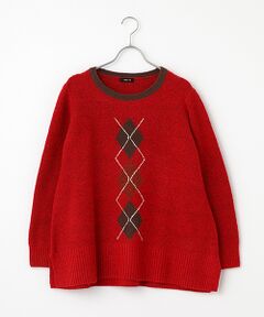 TABASA / タバサ ニット・セーター | アーガイル柄インターシャニットセーター