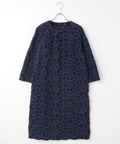 TABASA / タバサ ロング・マキシ丈ワンピース | シャツコール×ドット収縮刺繍ワンピース