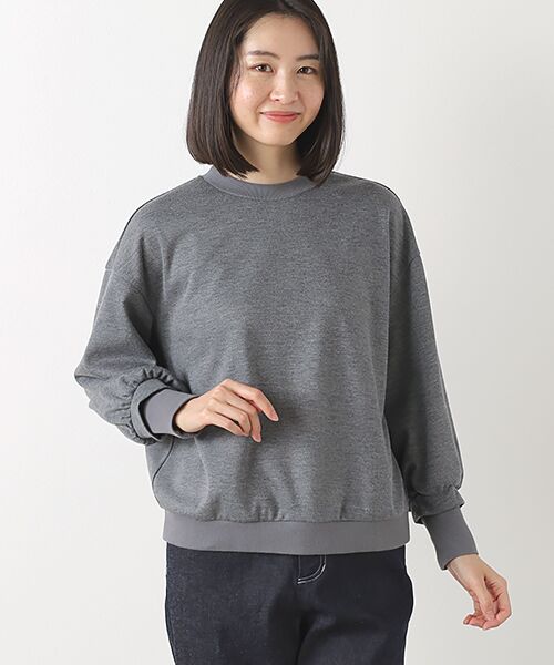 TABASA/タバサ ストレッチポンチトレーナー チャコール F TABASA/タバサ ストレッチポンチトレーナー チャコール F